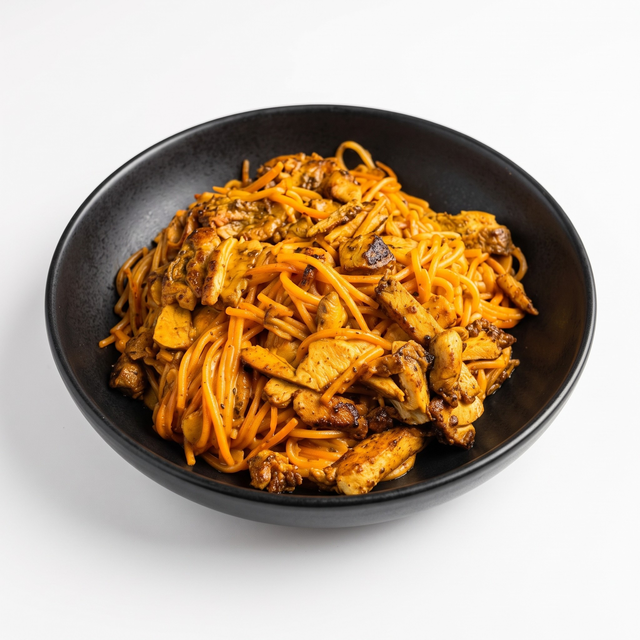 Haitian Jerk Chicken Spaghetti.